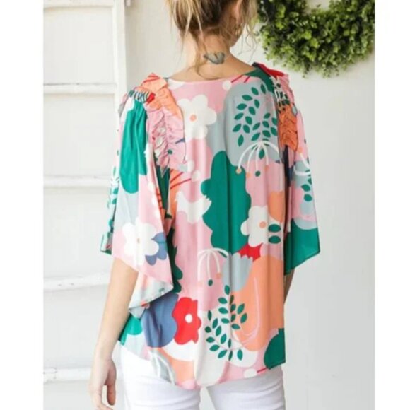 Jodifl ruffle shoulder top szS - Picture 3 of 12